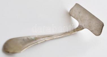 Ezüst pépes ételekhez tolókanál, Jelzett. 15 g, 10 cm