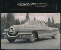 Gázturbinás meghajtású autó, eredeti sajtófotó, külön felirattal, 13,5×22 cm