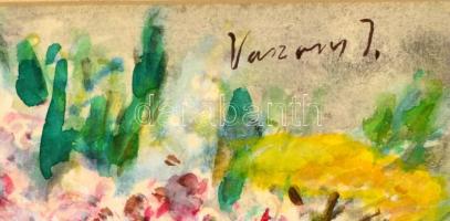 Vaszary jelzéssel: Virágcsendélet. Vegyes technika, papír, 41×29 cm