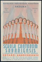 A Schola Cantorum Sabariensis egyházi hangversenyének kisméretű színes litho reklámlapja