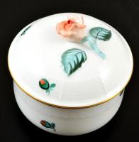 Herendi pipacsos porcelán mokkás készlet. Kézzel festett, jelzett, egy csészén mázrepedéssel