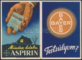 Bayer gyógyszeres reklámlap testsúlynaptárral