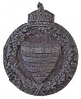 ~1944. Ifjúlevente próbajelvény hadifém jelvény (44x36mm) T:2 sérült tű Hungary ~1944. Levente qualification badge for the 18-year-old war metal badge (44x36mm) C:XF damaged needle