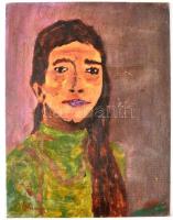 Schéner jelzéssel: Női portré. Olaj, karton, 40×30 cm
