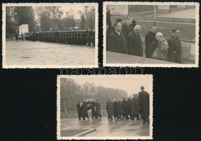 cca 1950 Rákosi Mátyás (1892-1972) és kísérete Németországban, 7 db pecséttel jelzett fotó, 6×9 cm