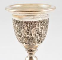 Ezüst gyertyatartó perzsa mintával, jelzett. 172g  11 cm