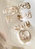 Ezüst Iráni tejkiöntő és cukortartó 900-as ezüst, perzsa mintával, jelzett. 112 g d:8 cm, m:8 cm