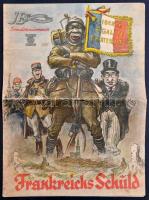 cca 1940 Frankreichs Schuld. Antiszemita, négerellenes grafikával ellátott háborús térképek. 27x19 c...