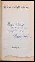 Bárány Tamás: Velünk kezdődik minden. Dedikált!  Bp., 1969. Magvető. Kiadói kartonálásban, alul  ázo...