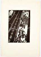 Frans Masereel (1889-1972): 5 db fametszet, papír, jelzettek a metszeten, 16×11 cm