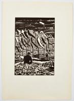 Frans Masereel (1889-1972): 5 db fametszet, papír, jelzettek a metszeten, 16×11 cm