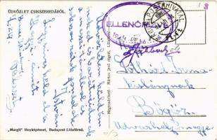 Csíkszereda, Miercurea Ciuc; Városháza, Országzászló, utcakép, üzletek, automobil / town hall, Hunga...