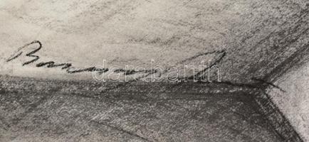 Barcsay jelzéssel: Belső tér. Szén, papír, felcsavarva, 42×62 cm