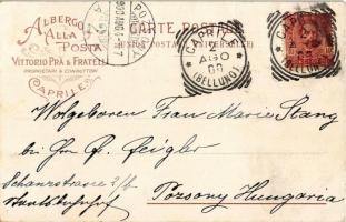 1900 Caprile, Albergo alla Posta, Colonna San Marco / hotel, monument column. P. Breveglieri, Bellun...