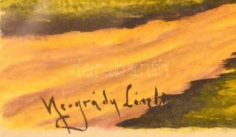 Neogrády jelzéssel: Út a tó partján. Gouache, papír, üvegezett keretben, 23×34 cm