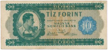 1946. 10Ft A452 073595 T:III  Hungary 1946. 10 Forint A452 073595 C:F  Adamo F1