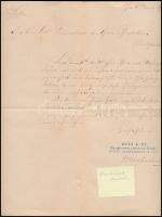 1876 Mechwart András a Ganz és Társa Rt. műszaki igazgatójának aláírt, bélyegzővel ellátott, német nyelvű levele a budai lóvasút igazgatóságának hivatalos ügyben