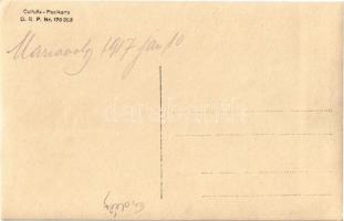 1917 Mária-völgy (Erdély), katonák lovasszánon télen / WWI K.u.K. military, soldiers on horse sled i...