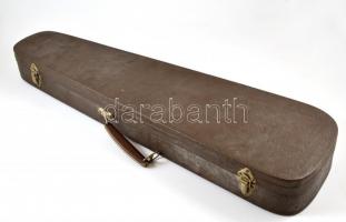 Régi szovjet, elektromos hawaii gitár, sérült, viseltes tokban, h: 79 cm, tok: 21x86 cm