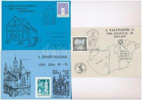 17 db MODERN képeslap Jósvafői és aggteleki falunapi emlékbélyegzésekkel / 17 modern postcards with ...