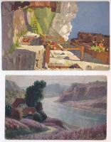 15 db RÉGI külföldi városképes lap és motívumlap Nyugat-Európából / 15 pre-1945 European town-view and motive postcards from West-Europe