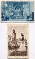 10 db RÉGI magyar városképes lap templomokkal / 10 pre-1945 Hungarian town-view postcards with churches