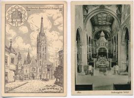10 db RÉGI magyar városképes lap templomokkal / 10 pre-1945 Hungarian town-view postcards with churc...