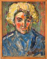 Négely jelzéssel: Női portré. Olaj, farost, keretben, 55×42 cm