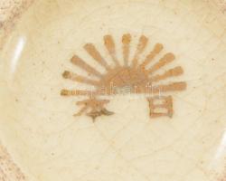 Kézzel festett, jelzett,  japán porcelán váza párban, apró kopásnyomokkal, m: 9 (2×)