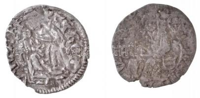 ~1468-1470. 2db klf Denár I. Mátyás (0,6g/0,41g) T:2-,3 ki. Hungary ~1468-1470. 2pcs of diff Denars Matthias I (0,6g/0,41g) C:VF,F crack