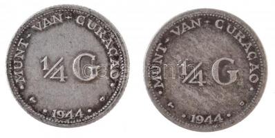 Curacao 1944D 1/4G Ag "I. Vilma" (2xklf) T:2,2-
Curacao 1944D 1/4 Gulden Ag "Wilhelm...