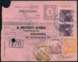 1920 Postautalvány 5 bélyeges bérmentesítéssel