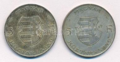 1947. 5Ft Ag "Kossuth" (2x) T:2,2-