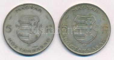 1947. 5Ft Ag "Kossuth" (2x) T:2-