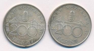 1994. 200Ft Ag "Deák" (2x) T:2 patina
