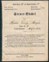 1859 Buda, adókönyv vízivárosi lakos részére, német nyelven, 1863-as bejegyzésekkel