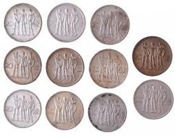 Csehszlovákia 1934. 20K Ag "Ipar, mezőgazdaság, üzlet" (11x) T:1-,2 patina
Czechoslovakia...