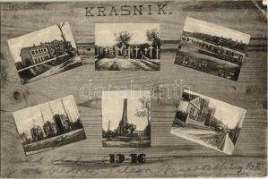 1916 Krasnik, military barracks and cemetery, ruins, WWI military postcard. Dávid Mihály Kézdivásárhely (EK)