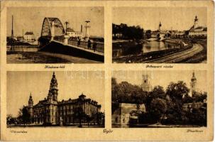 16 db régi magyar városképes lap / 16 pre-1945 Hungarian town-view postcards