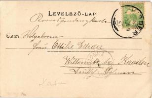 1900 Kisbér, Ménesbirtok igazgatóság, Római katolikus iskola. Kiadja Heftel Kálmán nyomdász