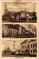 1931 Mezőkeresztes, Római katolikus templom, üzlet, Fő utca, Községháza, kerékpáros. Kiadja a Borsody tőzsde (EK)