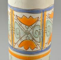 Iparművészeti Vállalatos Gorka váza, mázas kerámia, jelzett, apró kopásnyomokkal, m: 32 cm