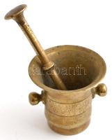 Bronz mozsár törővel, m:12 és 23 cm