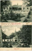 1907 Tenke, Tinca; Fürdő vendéglő, park. Kiadja Gelb Márton / spa, bathing house, restaurant, park