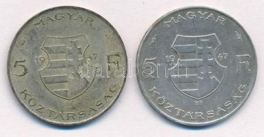1947. 5Ft Ag "Kossuth" (2x) T:2 patina Adamo F8.1