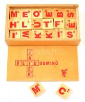 Betű dominó játék fa dobozzal