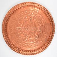 Réz tálcák (4 db) és egy váza, d:30-55 cm  ,m:19 cm