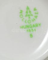 Hollóházi porcelán mokkás készlet saját dobozában. Matricás, jelzett, hibátlan