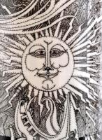 Hollóházi Szász Endre által tervezett mintával díszített porcelán váza, matricás, apró kopásnyomokka...