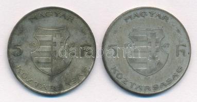 1947. 5Ft Ag "Kossuth" (2x) T:2- patina Adamo F8.1
